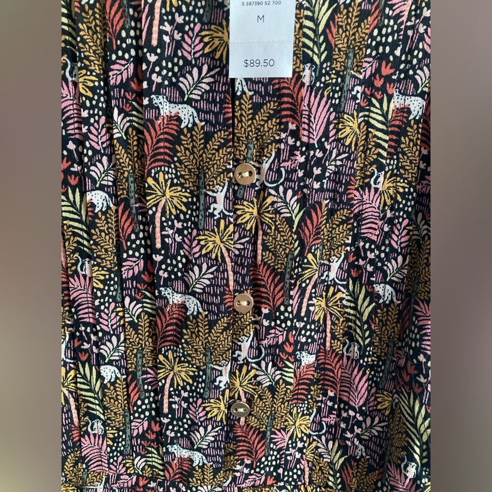 LOFT Colorful Drawstring Mini Dress - Picture 2 of 10